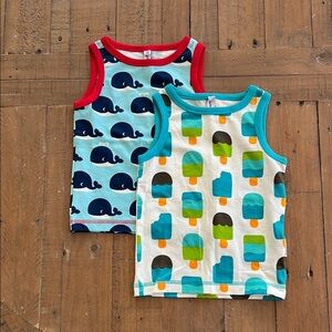 Maxomorra tank top sleeveless top ice cream popsicle whale bundle set of two